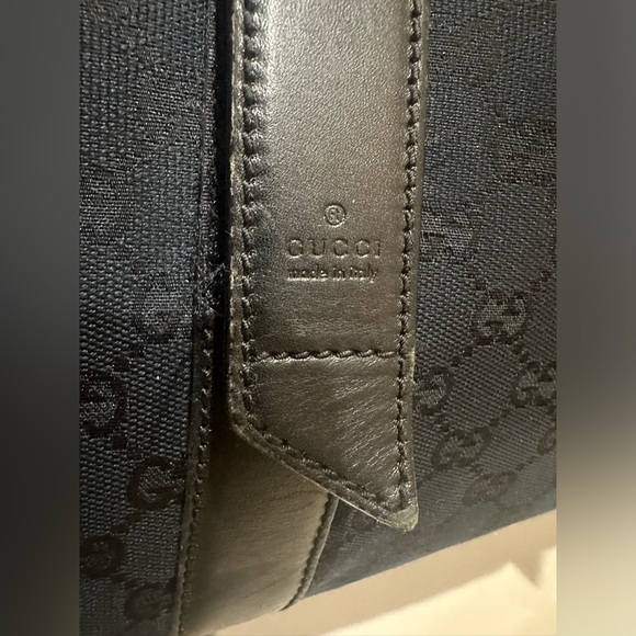 Gucci GG Webbed Black Monogram Large Tote - Picture 15 of 16